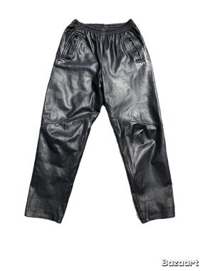 VTG Leather Hi wasted 80s 90s style black pants 🕶️🔥